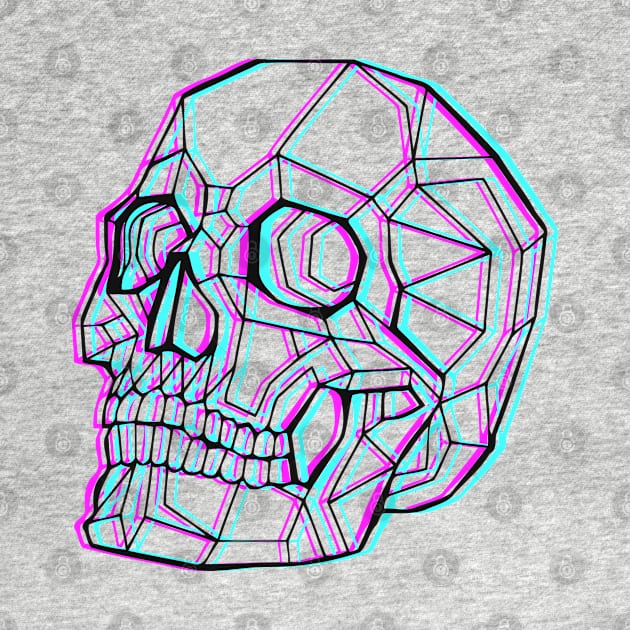 Skull glitch geometric origami by GeekCastle